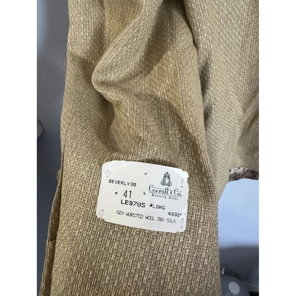 Vintage 90s Carroll & Co Beverly Hills Silk Wool Blazer 41L Made USA Old Money